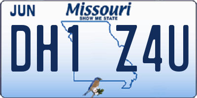 MO license plate DH1Z4U