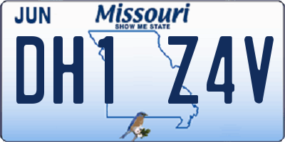 MO license plate DH1Z4V