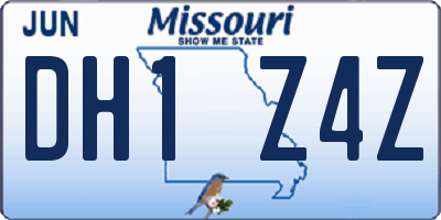 MO license plate DH1Z4Z
