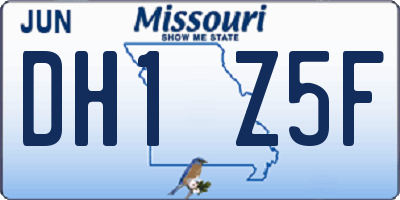MO license plate DH1Z5F
