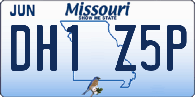 MO license plate DH1Z5P
