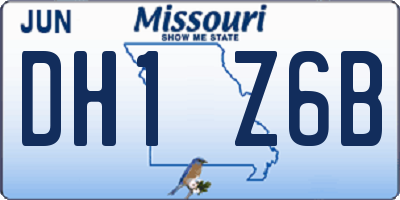 MO license plate DH1Z6B