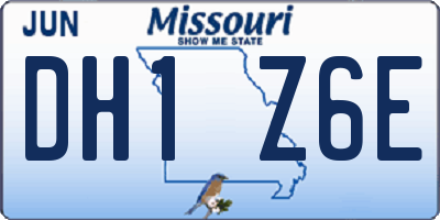 MO license plate DH1Z6E