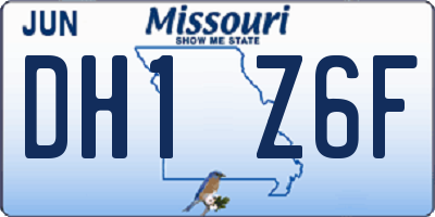 MO license plate DH1Z6F