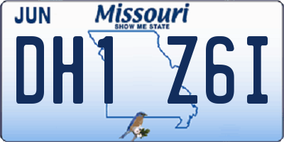 MO license plate DH1Z6I