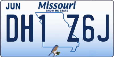 MO license plate DH1Z6J