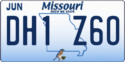 MO license plate DH1Z6O