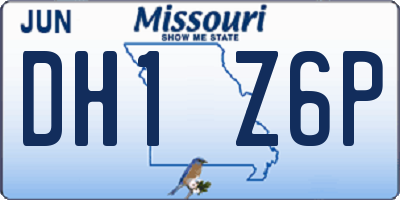 MO license plate DH1Z6P