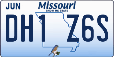 MO license plate DH1Z6S