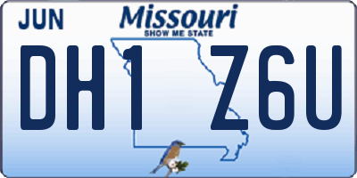 MO license plate DH1Z6U