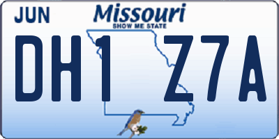 MO license plate DH1Z7A