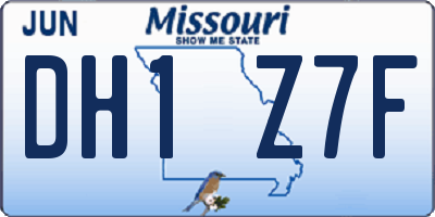 MO license plate DH1Z7F