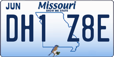 MO license plate DH1Z8E