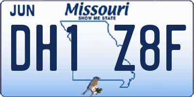 MO license plate DH1Z8F