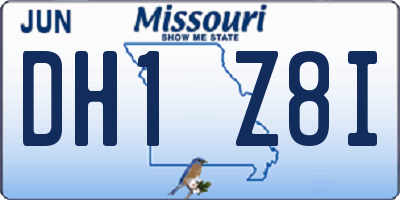 MO license plate DH1Z8I