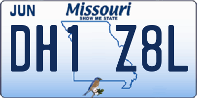 MO license plate DH1Z8L