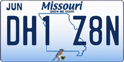 MO license plate DH1Z8N