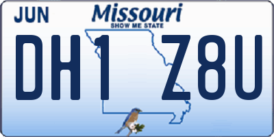 MO license plate DH1Z8U