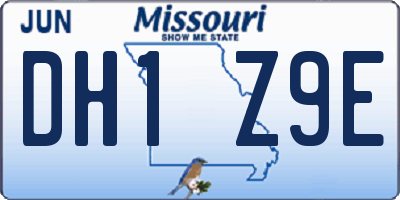 MO license plate DH1Z9E