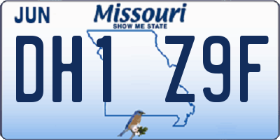 MO license plate DH1Z9F