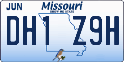 MO license plate DH1Z9H