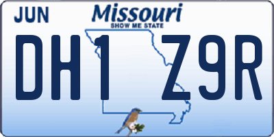 MO license plate DH1Z9R