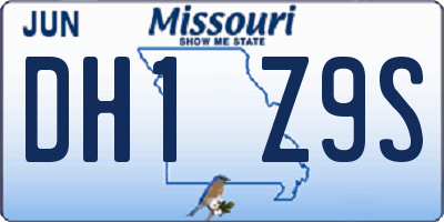 MO license plate DH1Z9S