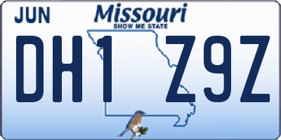 MO license plate DH1Z9Z
