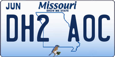 MO license plate DH2A0C