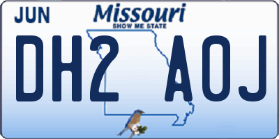 MO license plate DH2A0J