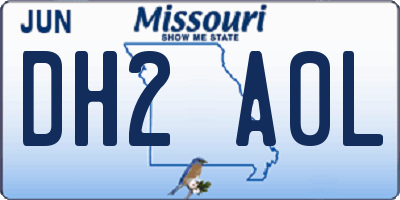 MO license plate DH2A0L