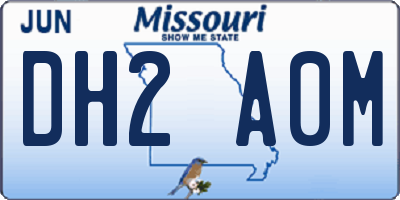 MO license plate DH2A0M