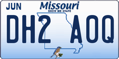 MO license plate DH2A0Q