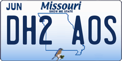 MO license plate DH2A0S