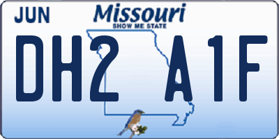 MO license plate DH2A1F