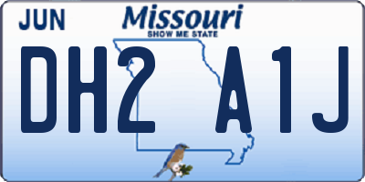 MO license plate DH2A1J