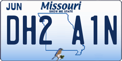 MO license plate DH2A1N