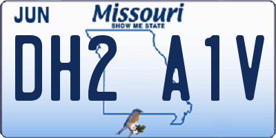 MO license plate DH2A1V