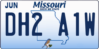 MO license plate DH2A1W