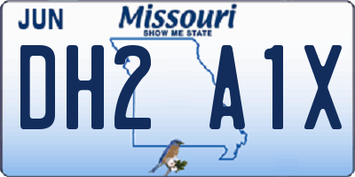 MO license plate DH2A1X