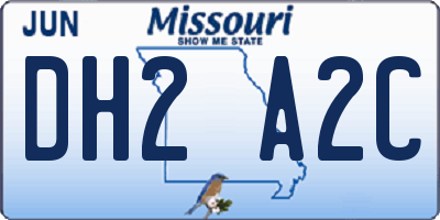 MO license plate DH2A2C