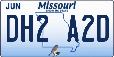 MO license plate DH2A2D