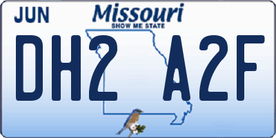 MO license plate DH2A2F
