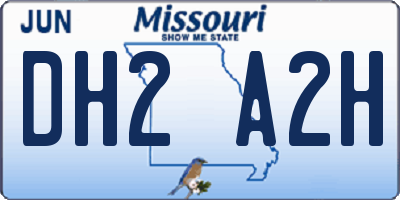 MO license plate DH2A2H