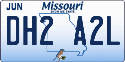 MO license plate DH2A2L