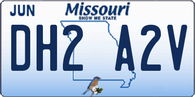 MO license plate DH2A2V