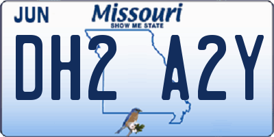 MO license plate DH2A2Y