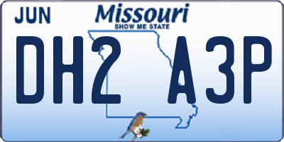MO license plate DH2A3P