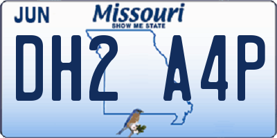 MO license plate DH2A4P