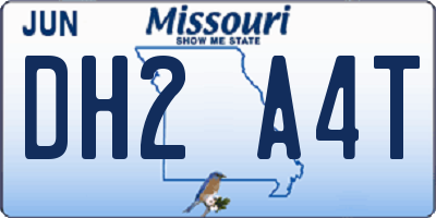 MO license plate DH2A4T
